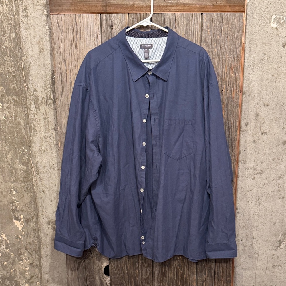 Van Heusen Blue Patterned Button-Up Shirt